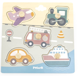 Dřevěná vkládačka dopravní prostředky