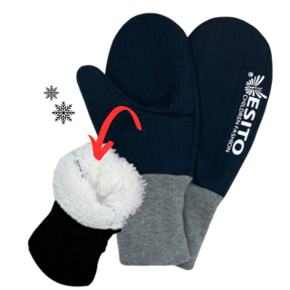 Dětské zimní rukavice Esito s umělým kožíškem (více velikostí) tmavě modré