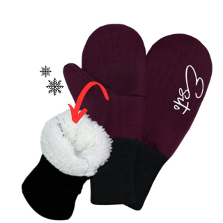 Dětské zimní rukavice Esito s umělým kožíškem (více velikostí) vínové