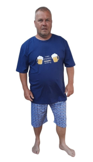 Letní pánské pyžamo Betty mode vel. M-XXXL tmavě modré pivo