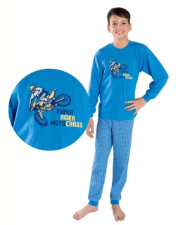 Chlapecké pyžamo Betty Mode Motocross  SUPER RIDER vel. 146 modré