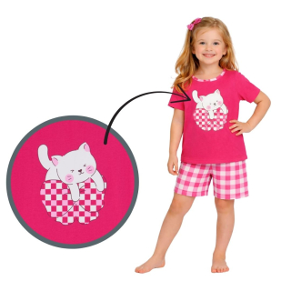 Dívčí letní pyžamo Wolf S2563 vel. 104-128 tmavě růžové