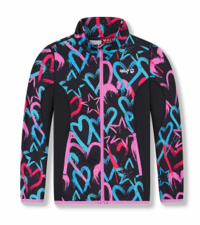 Outdoorová dívčí mikina Wolf M2543 vel. 116,122,146 černá se vzorem