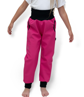 Dívčí rostoucí softshellové kalhoty Sport Esito s fleecem vel. 86-146 tmavě růžové