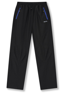 Chlapecké manšestrové kalhoty Wolf T2551 vel. 134-170 černé s modrými zipy