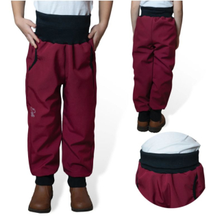 Dívčí rostoucí softshellové kalhoty Sport Esito s fleecem vel. 86-146 vínové