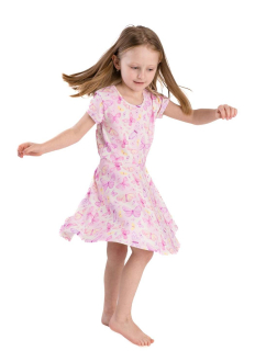 Dívčí šaty Betty mode vel. 92-152 MOTÝLCI růžoví