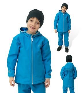 Dětská jarní/podzimní softshellová bunda Esito s fleecem vel. 92-146 duo tyrkys