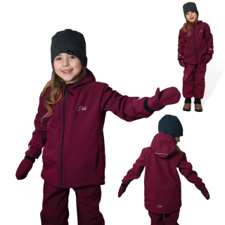 Dívčí jarní/podzimní softshellová bunda Esito s fleecem duo vel. 86-146 vínová