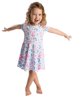 Dívčí šaty Betty mode vel. 92-140 bílé s motýlky