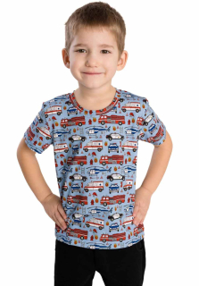 Chlapecké tričko Betty mode vel. 92,110,122 záchranáři světle modré