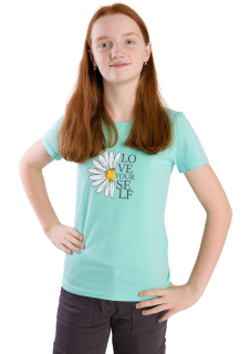 Dívčí tričko Betty mode vel. 140-170 tyrkysové s kopretinou