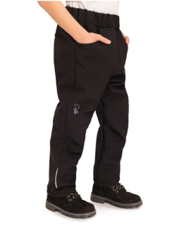 Dětské softshellové kalhoty Esito s fleecem DUO vel. 86-158 černé