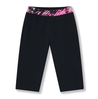 Dámské 3/4 legíny Wolf H2541 vel. M černé / růžový pas