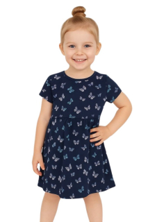 Dívčí šaty Wolf S2514 vel. 104-134 tmavě modré s motýlky