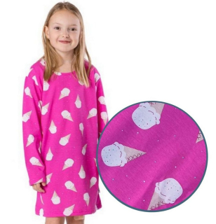 Dívčí noční košile Betty mode dlouhý rukáv vel. 104-146 růžová zmrzliny