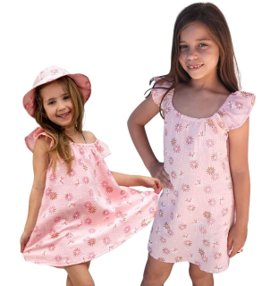 Mušelínové dívčí šaty Esito vel. 86/92-128/134 růžové