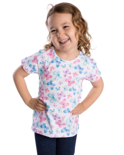 Dívčí tričko Betty mode vel. 98-140 bílé motýlci