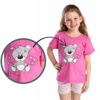 Dívčí letní pyžamo Betty Mode vel. 104-128 růžové medvídek