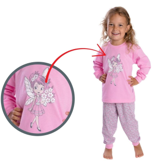Dívčí pyžamo Betty Mode vel. 98,110,140 růžové víla s květinami