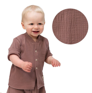 Dětská mušelínová košile Esito Luca vel. 98-116 hnědá