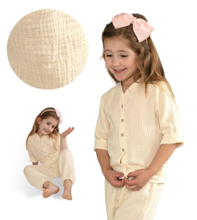 Dívčí mušelínová košile Esito Luca vel. 98-116 smetanová