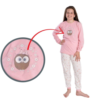 Dívčí pyžamo Betty Mode vel. 140 růžové se sovou