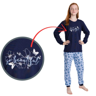 Dívčí pyžamo Betty Mode Beatiful vel. 152-170 tmavě modré 