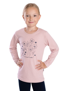 Dívčí triko Betty mode vel. 128-152 pudrové kvetoucí zahrada