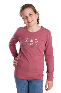 Dívčí triko Betty mode vel. 146-164 bordo květiny