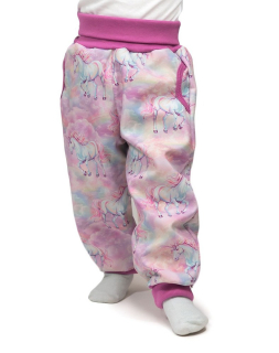 Dívčí rostoucí softshellové kalhoty Esito vel. 86-116 jednorožec