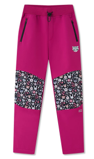 Dívčí softshellové kalhoty Wolf & Wolfie s fleecem B2591 vel. 98,104,122,128 tmavě růžové