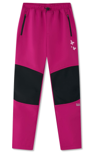 Dívčí softshellové kalhoty Wolf & Wolfie s fleecem B2592 vel. 116-146 tmavě růžové