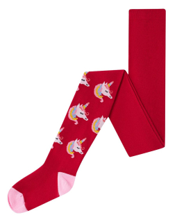 Dívčí punčocháče Wolf & Wolfie P2515 vel. 98/104-122/128 tmavě růžové jednorožci