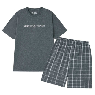 Letní pánské pyžamo Wolf & Wolfie S2575C vel. M,XXL šedý melír