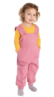 Dívčí laclové tepláky Betty mode vel. 80-98 2 myšky starorůžové