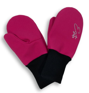 Dívčí palcové softshellové rukavice Esito s fleecem (více velikostí) tmavě růžové