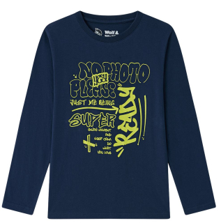 Chlapecké triko Wolf & Wolfie S2533B vel. 134-164  tmavě modré
