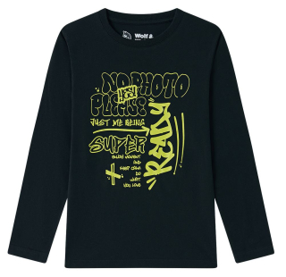 Chlapecké triko Wolf & Wolfie S2533B vel. 134-164 černé