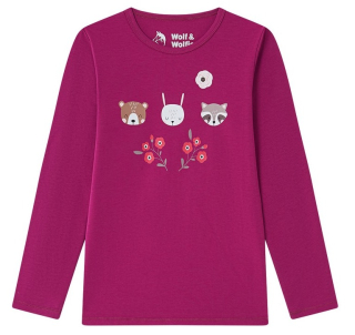 Dívčí triko Wolf & Wolfie S2541A vel. 104-134 vínové