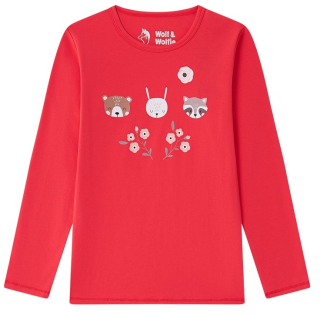 Dívčí triko Wolf & Wolfie S2541A vel. 104-134 malinové