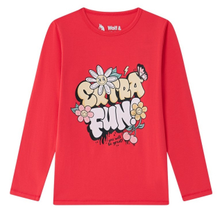 Dívčí triko Wolf & Wolfie S2542 vel. 116-146 malinové