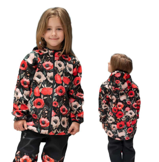 Dívčí jarní/podzimní softshellová bunda Esito s fleecem vel. 110-146 VLČÍ MÁKY