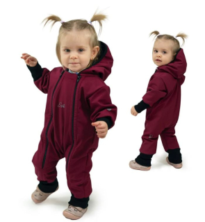 Rostoucí softshellová kombinéza Esito s fleecem vel. 62/68-98/104 vínová