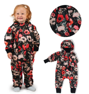 Rostoucí softshellová kombinéza Esito s fleecem vel. 62/68-98/104 VLČÍ MÁKY