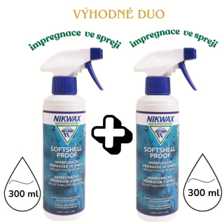 Nikwax Softshell Proof - impregnace na softshellové oblečení ve spreji 2x300 ml - výhodné balení