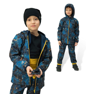 Dětská jarní/podzimní softshellová bunda Esito s fleecem duo vel. 98-128 GALAXIE