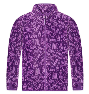 Dívčí mikina Wolf & Wolfie B2549 vel. 116-146 fialová nápisy LOVE