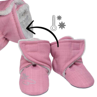 Dívčí softshellové barefoot bačkůrky, capáčky S KOŽÍŠKEM (podzim,zima) růžové (2-18 měsíců / více velikostí)