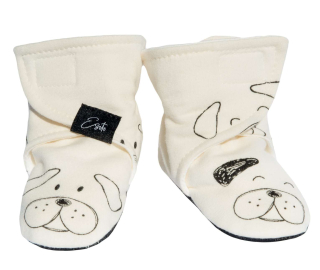 Bavlněné capáčky motiv TLAPKA vel. 1: vnitřní délka stélky 11 cm